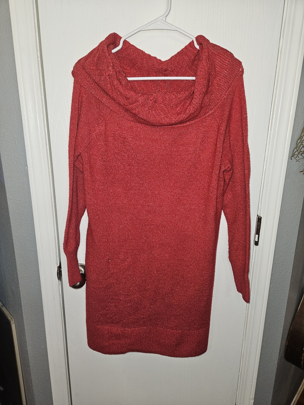 Candie's Red Cowl Neck Tunic Sweater